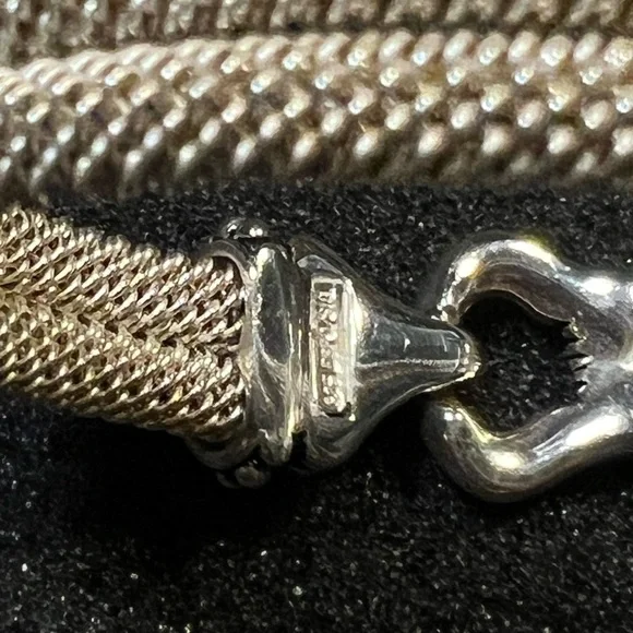 ESPO 925 Designed by Joseph Esposito cuff mesh bracelets/hook safety closure.